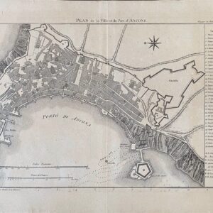 Plan de la ville et du port d'AnconeMap of the city and port of Ancona